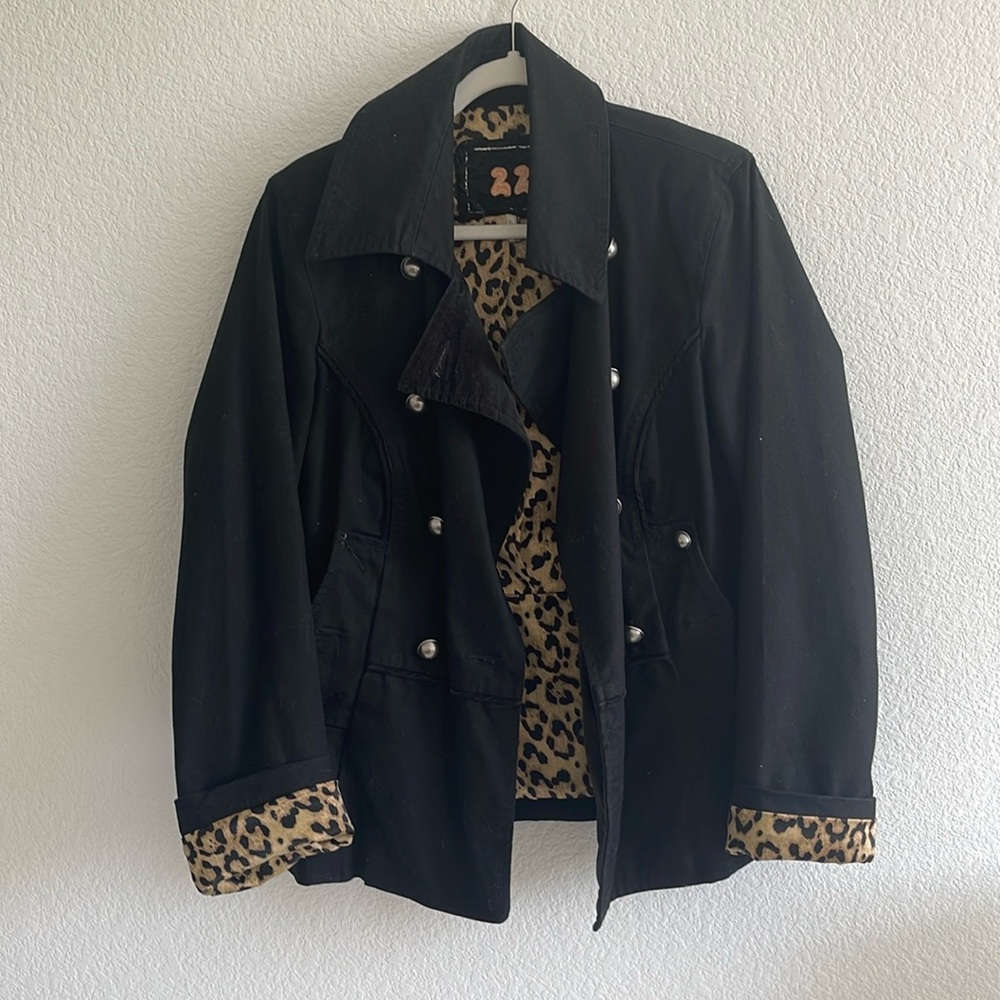 Black Peacoat Jacket - Size L